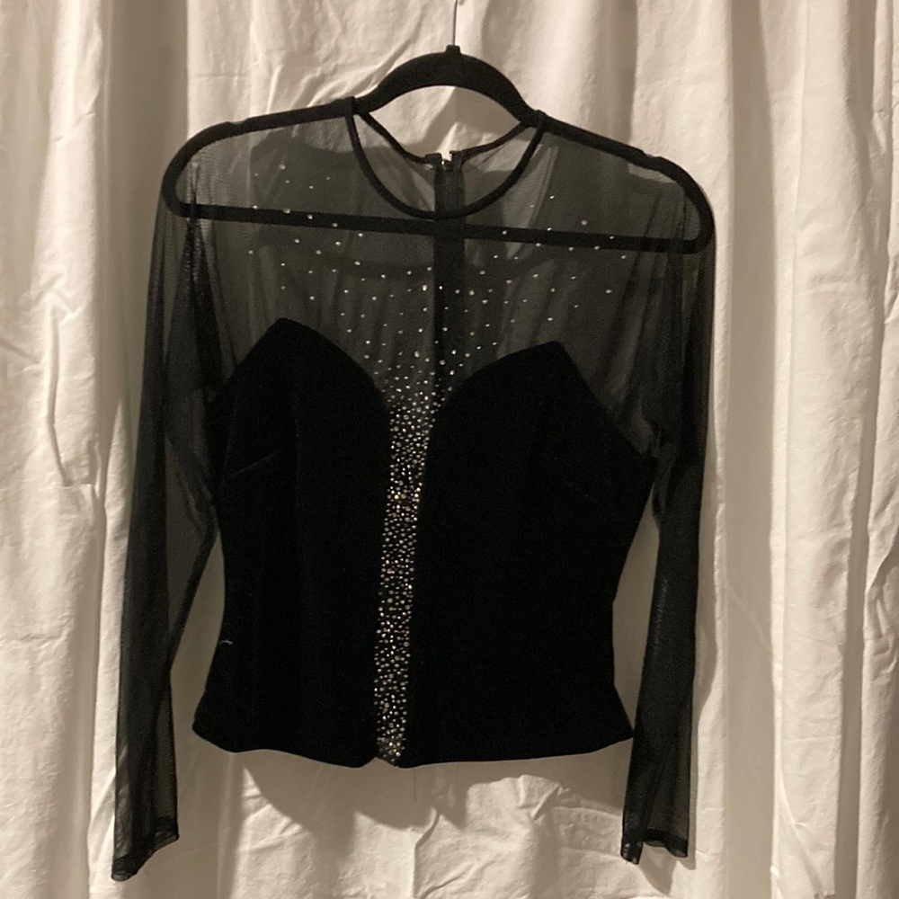 Blouse with rhinestones for evening wear